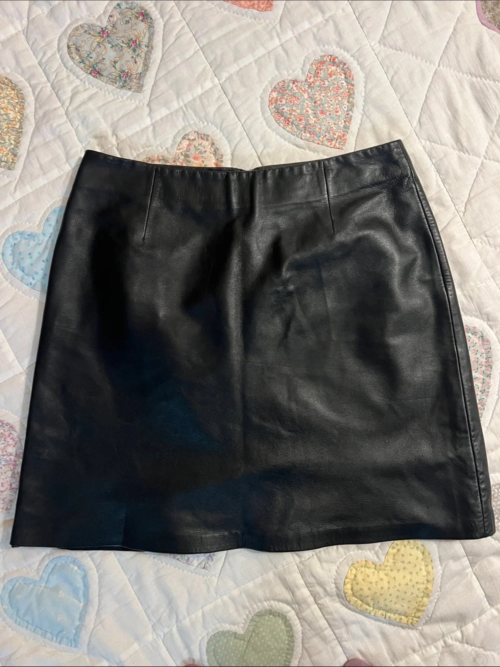 Cache Leather Vintage Y2K Black Mini Skirt Size 2 Back Zipper